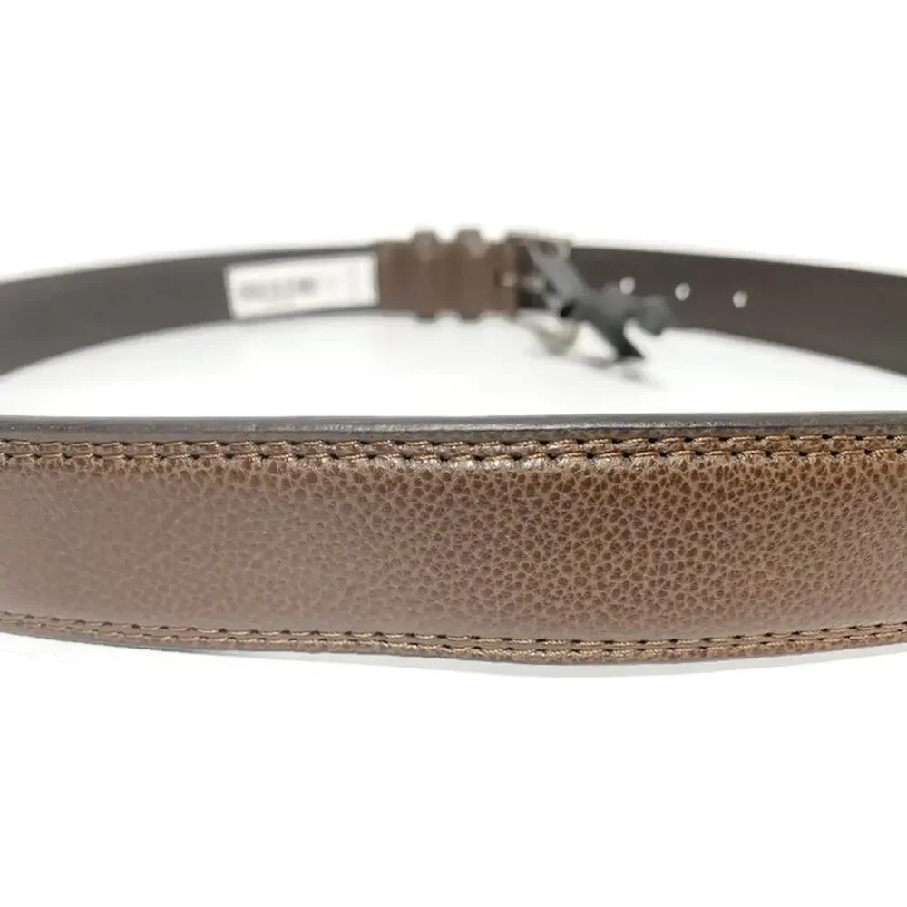 Florsheim Mens Brown Genuine Leather Belt Size 38 Pebble Grain 1136